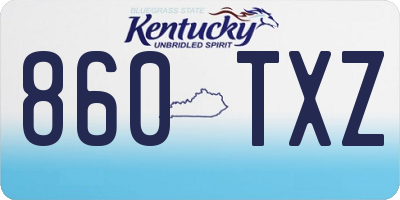 KY license plate 860TXZ