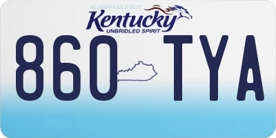 KY license plate 860TYA