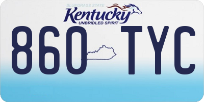 KY license plate 860TYC