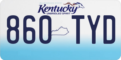 KY license plate 860TYD