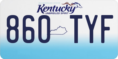 KY license plate 860TYF