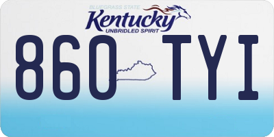 KY license plate 860TYI