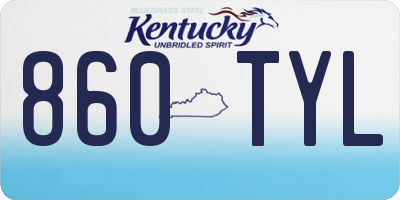 KY license plate 860TYL