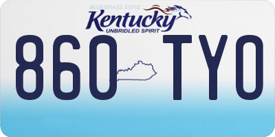 KY license plate 860TYO