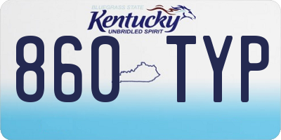 KY license plate 860TYP