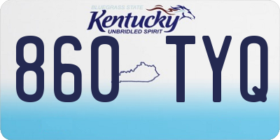KY license plate 860TYQ