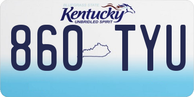 KY license plate 860TYU