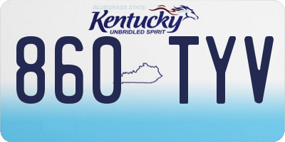 KY license plate 860TYV
