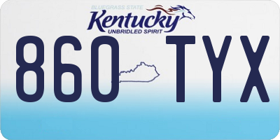KY license plate 860TYX