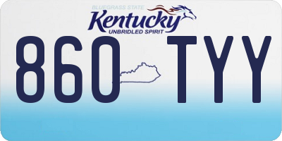 KY license plate 860TYY