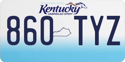 KY license plate 860TYZ