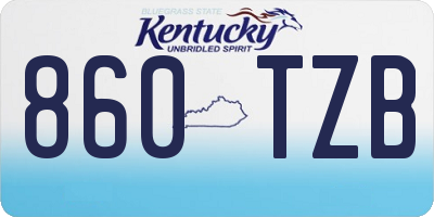 KY license plate 860TZB