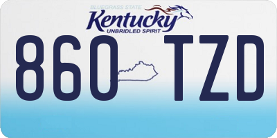 KY license plate 860TZD