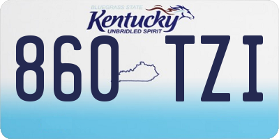 KY license plate 860TZI