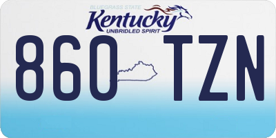KY license plate 860TZN