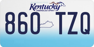 KY license plate 860TZQ