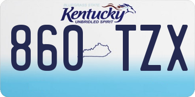 KY license plate 860TZX