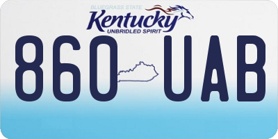 KY license plate 860UAB