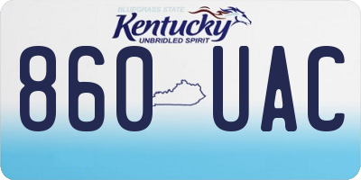 KY license plate 860UAC
