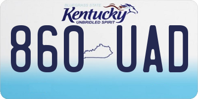 KY license plate 860UAD