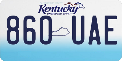 KY license plate 860UAE