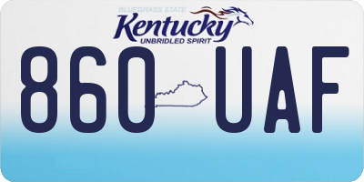 KY license plate 860UAF