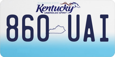 KY license plate 860UAI