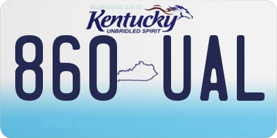KY license plate 860UAL
