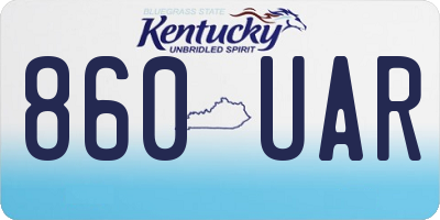 KY license plate 860UAR