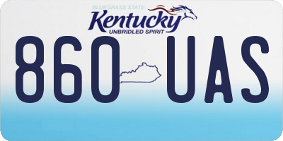 KY license plate 860UAS