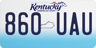 KY license plate 860UAU