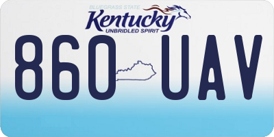KY license plate 860UAV