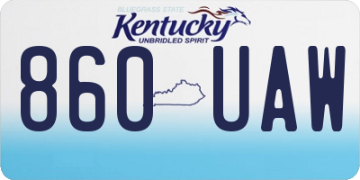 KY license plate 860UAW