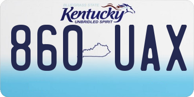 KY license plate 860UAX