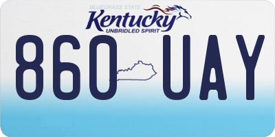 KY license plate 860UAY