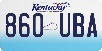 KY license plate 860UBA