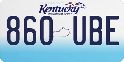 KY license plate 860UBE