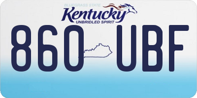 KY license plate 860UBF