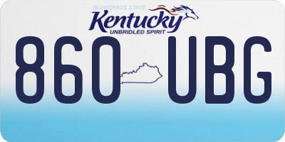 KY license plate 860UBG