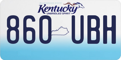 KY license plate 860UBH