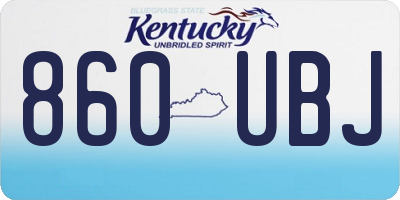 KY license plate 860UBJ