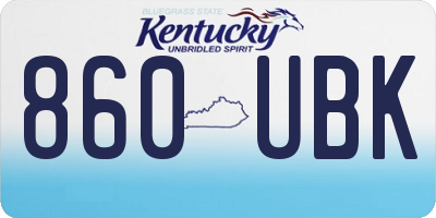KY license plate 860UBK