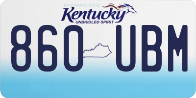 KY license plate 860UBM