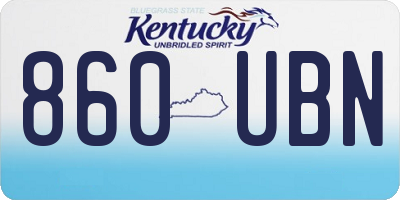 KY license plate 860UBN