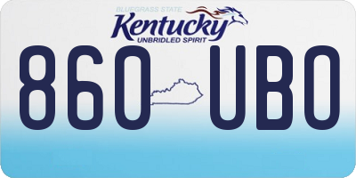 KY license plate 860UBO