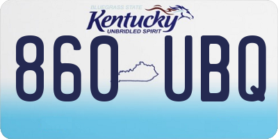 KY license plate 860UBQ