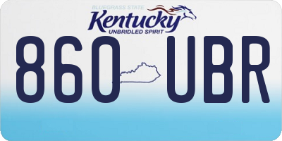 KY license plate 860UBR