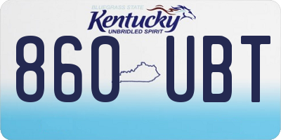 KY license plate 860UBT