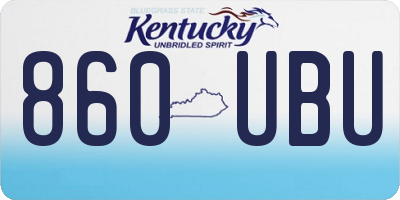 KY license plate 860UBU