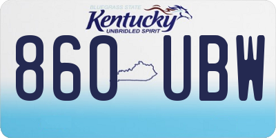 KY license plate 860UBW